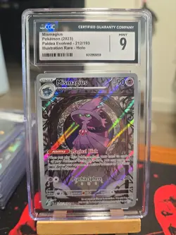 2023 Pokemon Paldea Evolved #212 Mismagius Illustration Rare CGC 9 MINT - Image 1