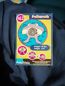 Vtg POKEMON Poliwrath #62 POKEMON TRADING CARD Burger King Nintendo Promo TCG BK - Image 1