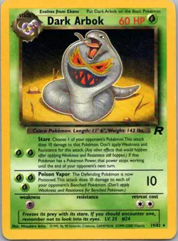Pokemon TCG Dark Arbok 19/82 Team Rocket LP - Image 1