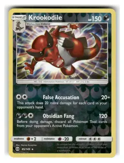 Krookodile 85/149 Holo Holo Rare SM Base Set Pokemon Reverse Holo Lightly Played - Image 1