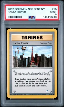 2002 POKEMON NEO DESTINY #95 RADIO TOWER PSA 9 - Image 1