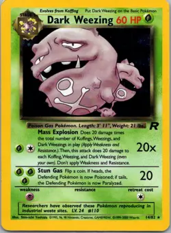 Pokemon TCG Dark Weezing 14/82 Team Rocket Holo LP - Image 1