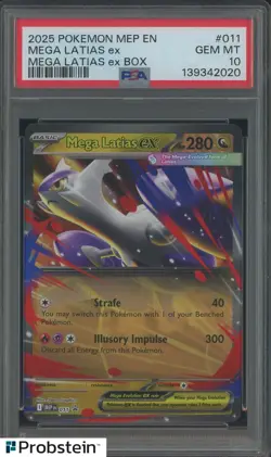 2025 Pokemon MEP En Mega Latias ex Box #011 Mega Latias ex PSA 10 GEM MINT - Image 1