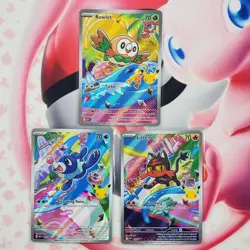 Rowlett 043 + Litten 044 + Popplio 045 - First Partner Pokemon Cards #L113 - Image 1