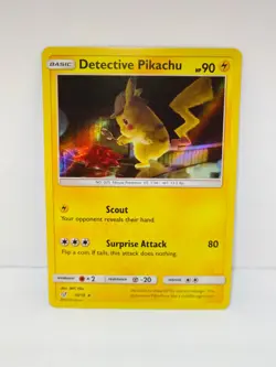 Detective Pikachu 10/18 Rare Detective Pikachu Pokemon LP - Image 1