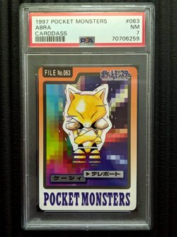 PSA 7 Abra No.063 Pocket Monsters Carddass Bandai 1997 Pokemon Japanese - Image 1