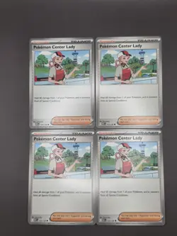 [4x Playset] Pokemon Center Lady 123/132 ME01: Mega Evolution (MEG) Pokemon TCG - Image 1