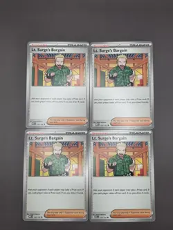 [4x Playset] Lt. Surge's Bargain 120/132 ME01: Mega Evolution (MEG) Pokemon TCG - Image 1