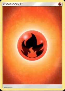2017 Pokemon TCG Sun & Moon Base Set Fire Energy MP - Image 1