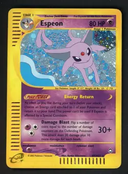 Espeon H9/H32 Holo Rare Aquapolis Pokemon Card WOTC - Image 1