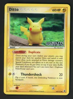 Ditto [Pikachu] Pokemon Ex Delta Species 63/113 Reverse Holo - Image 1