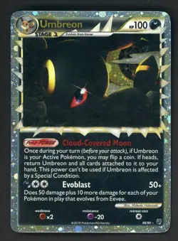 Pokemon TCG Umbreon Prime Holo 2010 HG&SS Undaunted Set 86/90 - Image 1
