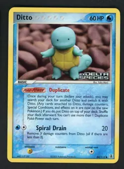 2005 Pokemon EX Delta Species Ditto Squirtle Reverse Holo 64/113 - Image 1