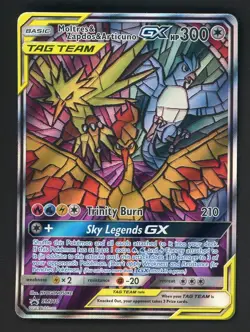 2019 POKEMON SM BLACK STAR PROMO FULL ART/MOLTRES & ZAPDOS & ARTICUNO GX - Image 1