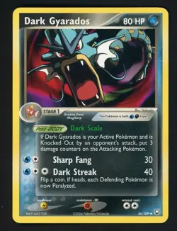 Pokemon TCG Dark Gyarados Ex Team Rocket Returns 36/109 Vintage 2004 - Image 1