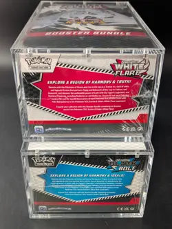 2x Pokemon SV10.5 Black Bolt White Flare Sealed Booster Bundle Display W/Acrylic - Image 3