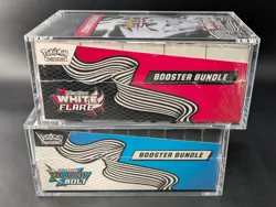 2x Pokemon SV10.5 Black Bolt White Flare Sealed Booster Bundle Display W/Acrylic - Image 4