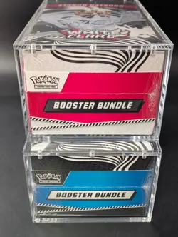 2x Pokemon SV10.5 Black Bolt White Flare Sealed Booster Bundle Display W/Acrylic - Image 5