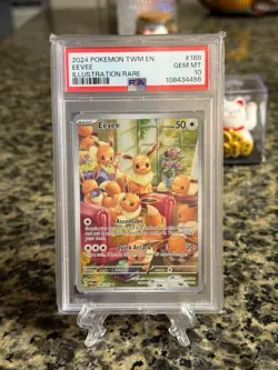 Pokemon Eevee Twilight Masquerade 188/167 Illustration Rare Holo PSA 10 - Image 1