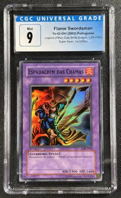 FLAME SWORDSMAN CGC 9 2003 YU-GI-OH! PORTUGUESE #LDB-P003 1ST EDITION RARE 069 - Image 1