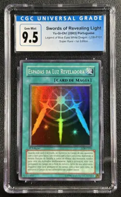 SWORDS OF REVEALING LIGHT CGC 9.5 2003 YU-GI-OH! PORTUGUESE LDB-P101 1ST EDITION - Image 1