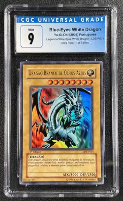 BLUE-EYES WHITE DRAGON CGC 9 2003 YU-GI-OH! PORTUGUESE #LDB-P001 1ST EDITION 063 - Image 1