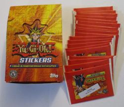 Vintage Lot of 19 Yu-Gi-Oh Stickers Factory Sealed Packs with Box 1997 Topps - Image 1