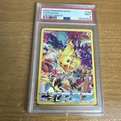 2023 POKEMON SWORD & SHIELD CROWN ZENITH #160 FULL ART/PIKACHU PSA 9 - Image 1