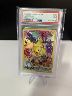 2023 POKEMON SWORD AND SHIELD CROWN ZENITH 160 FULL ART/PIKACHU PSA 9 MINT - Image 1