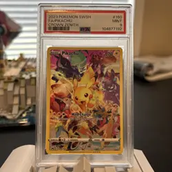 2023 POKEMON SWORD & SHIELD CROWN ZENITH #160 FULL ART/PIKACHU PSA 9 - Image 1