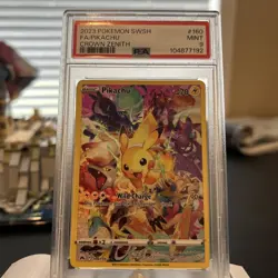 2023 POKEMON SWORD & SHIELD CROWN ZENITH #160 FULL ART/PIKACHU PSA 9 - Image 4