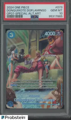 2023 One Piece #OP07-073 Bug Donquixote Doflamingo Special Alt Art PSA 10 - Image 1