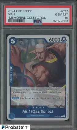 2024 One Piece #027 Mr. 1 Memorial Collection PSA 10 - Image 1