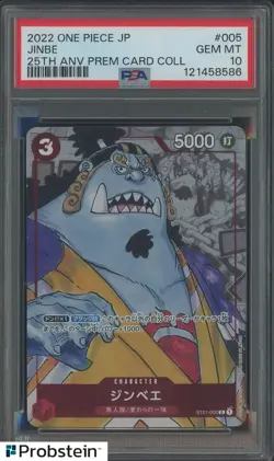 2022 One Piece Japan #005 Jinbe 25th Anniversary Prem. Card Collection PSA 10 - Image 1
