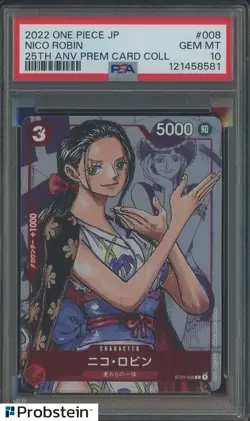 2022 One Piece Japan #008 Nico Robin 25"h Anniversary Prem. Card Coll PSA 10 - Image 1