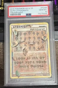 PSA 10 2010 Pokemon Alph Lithograph #FOUR HGSS Triumphant FOUR ENGLISH - Image 1