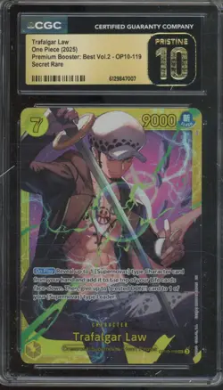 2025 One Piece Premium Booster Best Vol. 2 Trafalgar Law Pristine CGC 10 - Image 1