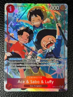 One Piece Alternate Art #OP13-007 Ace & Sabo & Luffy - Image 1