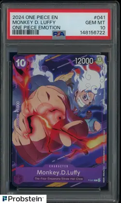 2024 ONE PIECE PROMOS ONE PIECE EMOTION #041 MONKEY D. LUFFY PSA 10 - Image 1