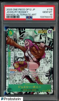 2025 One Piece OP-12 JPN Manga Alternate Art #118 Jewelry Bonney PSA 10 GEM MINT - Image 1
