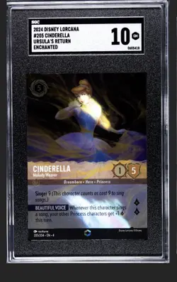 2024 DISNEY LORCANA EN 4-URSULA'S RETURN #205 CINDERELLA - MELODY WEAVER SGC 10 - Image 1