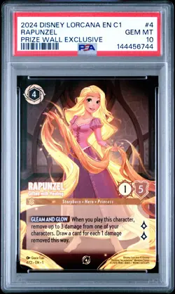 2024 DISNEY LORCANA EN C1 PRIZE WALL EXCLUSIVE #4 RAPUNZEL PSA 10 - Image 1