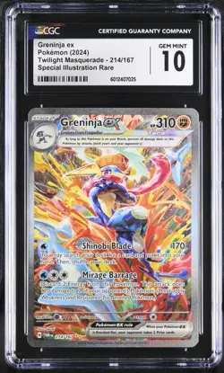 2024 Pokemon Twilight Masquerade Greninja EX 214/167 CGC 10 Gem Mint SIR - Image 1