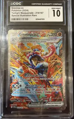 2024 Pokemon Twilight Masquerade Greninja EX 214/167 CGC 10 Gem Mint SIR - Image 1