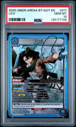 2025 UNION ARENA UE10BT/AOT ATTACK ON TITAN #011 LEVI PSA 10 - Image 1