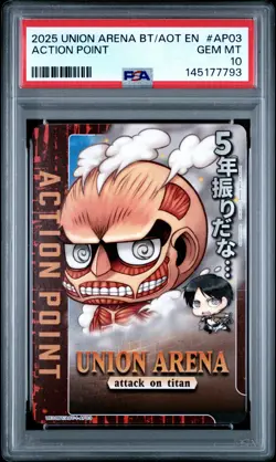 2025 UNION ARENA UE10BT/AOT ATTACK ON TITAN #AP03 ACTION POINT PSA 10 - Image 1