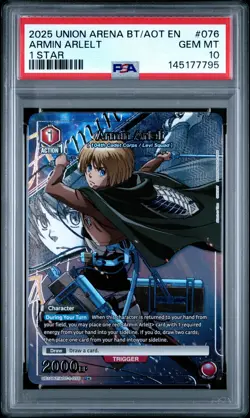 2025 UNION ARENA UE10BT/AOT ATTACK ON TITAN 1 STAR #076 ARMIN ARLELT PSA 10 - Image 1