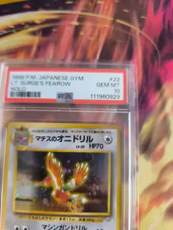 Pokemon Card Lt Surges Fearow Ibitak Gym Heroes Holo Leaders Sta Japanese PSA 10 - Image 4