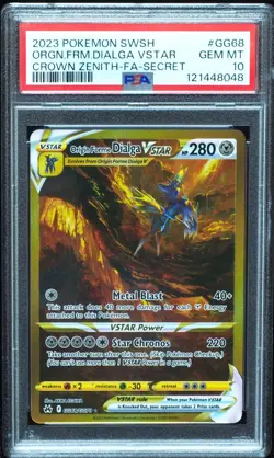 Origin Form Dialga VSTAR GG68 PSA 10 Crown Zenith Pokemon Card - Image 1