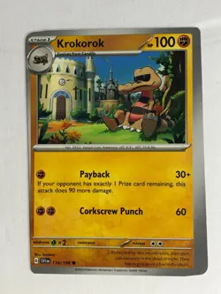 Pokemon TCG Scarlet & Violet Miscut Error Krokorok 116/198 Near Mint - Image 1